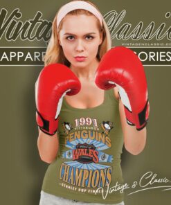 Pittsburgh Penguins Shirt Stanley Cup Champions 1991 Hockey Tank Top Racerback