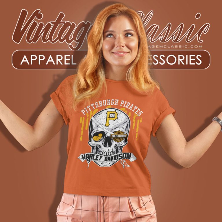 Pittsburgh Pirates Harley Davidson Skull Women T Shirt Pittsburgh Pirates Harley Davidson Skull Women T Shirt