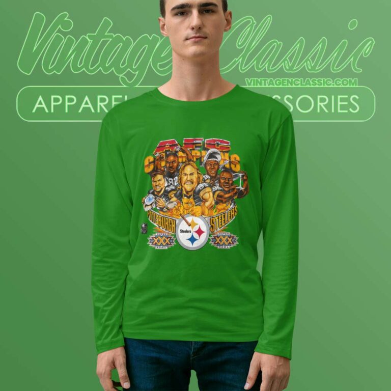 Pittsburgh Steelers Afc Champions Caricature Long Sleeve Tee Pittsburgh Steelers Afc Champions Caricature Long Sleeve Tee