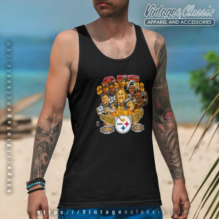 Pittsburgh Steelers Afc Champions Caricature Tank Top Racerback Pittsburgh Steelers Afc Champions Caricature Tank Top Racerback