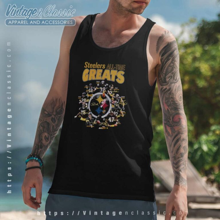 Pittsburgh Steelers All Time Greats Players Signatures Tank Top Racerback Pittsburgh Steelers All Time Greats Players Signatures Tank Top Racerback