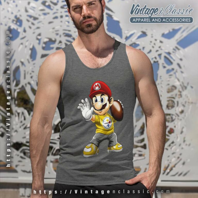 Pittsburgh Steelers American Football Team Mario Nintendo Tank Top Racerback Pittsburgh Steelers American Football Team Mario Nintendo Tank Top Racerback