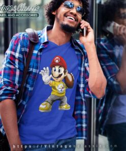 Pittsburgh Steelers American Football Team Mario Nintendo V Neck TShirt