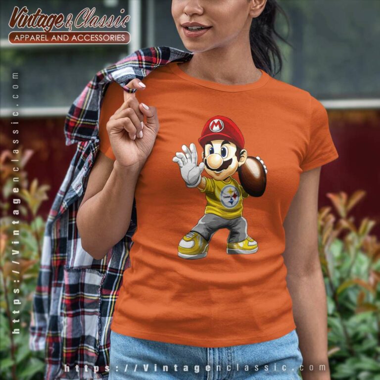 Pittsburgh Steelers American Football Team Mario Nintendo Women TShirt Pittsburgh Steelers American Football Team Mario Nintendo Women TShirt