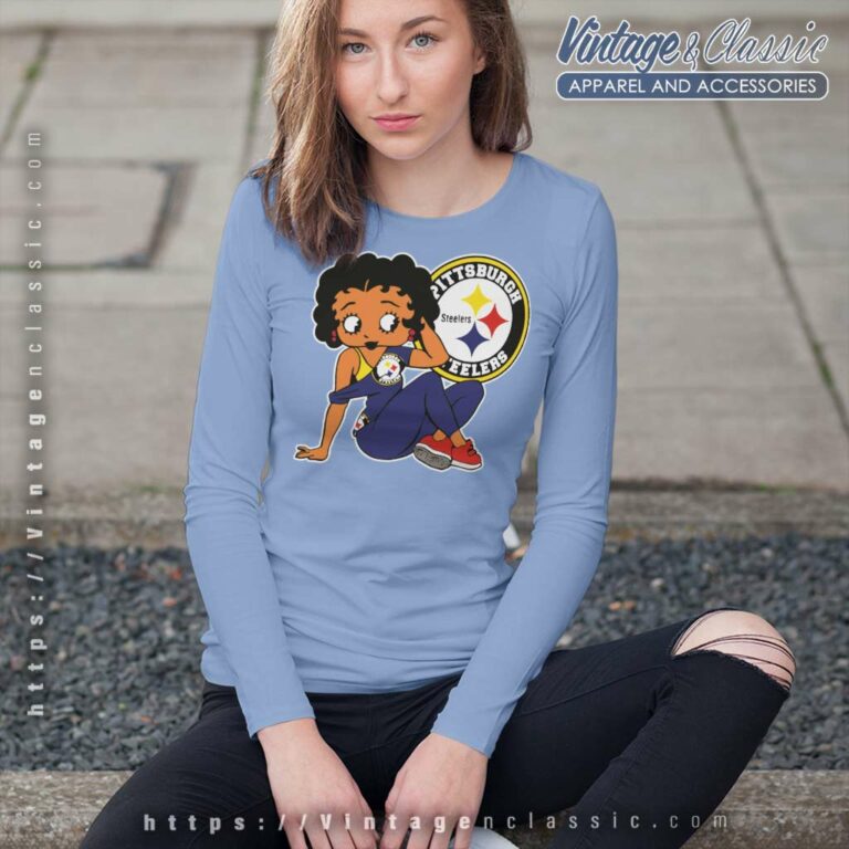 Pittsburgh Steelers Betty Boop Long Sleeve Tee Pittsburgh Steelers Betty Boop Long Sleeve Tee