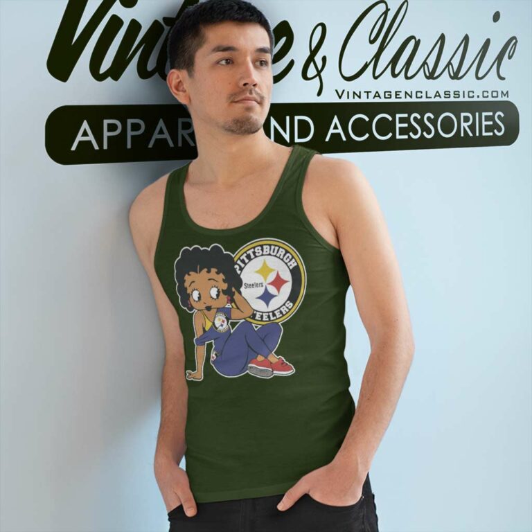 Pittsburgh Steelers Betty Boop Tank Top Racerback Pittsburgh Steelers Betty Boop Tank Top Racerback