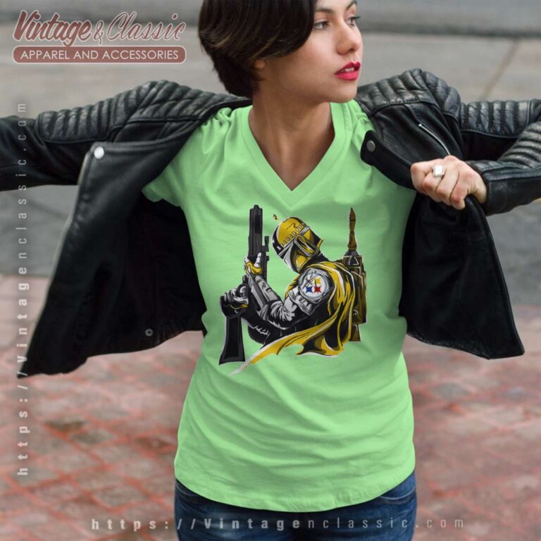 Pittsburgh Steelers Boba Fett Star Wars V Neck TShirt Pittsburgh Steelers Boba Fett Star Wars V Neck TShirt