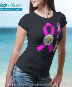 Pittsburgh Steelers Crush Cancer Women TShirt