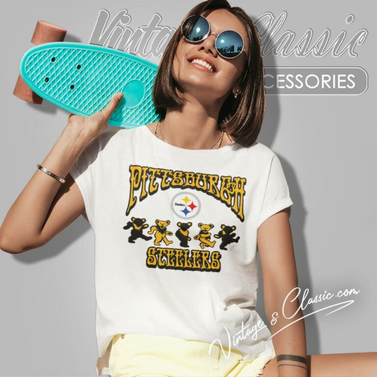 Pittsburgh Steelers Grateful Dead Dancing Bears Women T Shirt Pittsburgh Steelers Grateful Dead Dancing Bears Women T Shirt
