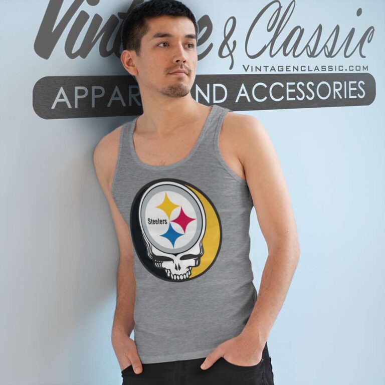 Pittsburgh Steelers Grateful Dead Steal Your Face Tank Top Racerback Pittsburgh Steelers Grateful Dead Steal Your Face Tank Top Racerback