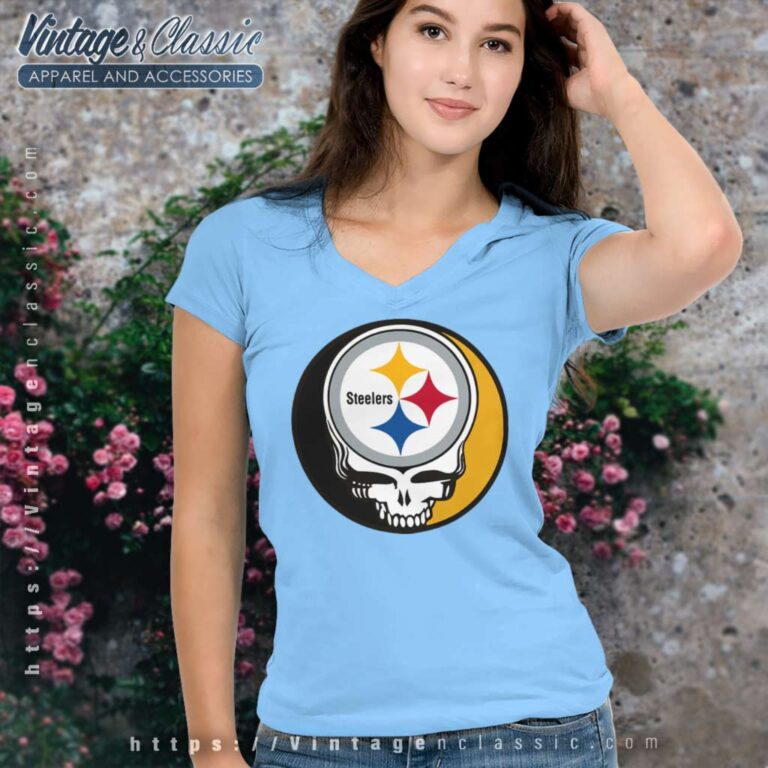 Pittsburgh Steelers Grateful Dead Steal Your Face V Neck TShirt Pittsburgh Steelers Grateful Dead Steal Your Face V Neck TShirt