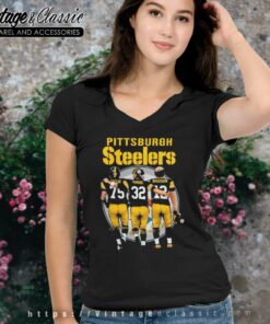 Pittsburgh Steelers Greene Harris And Bradshaw Signature V Neck TShirt
