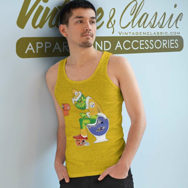 Pittsburgh Steelers Grinch Sitting On Baltimore Ravens Tank Top Racerback Pittsburgh Steelers Grinch Sitting On Baltimore Ravens Tank Top Racerback