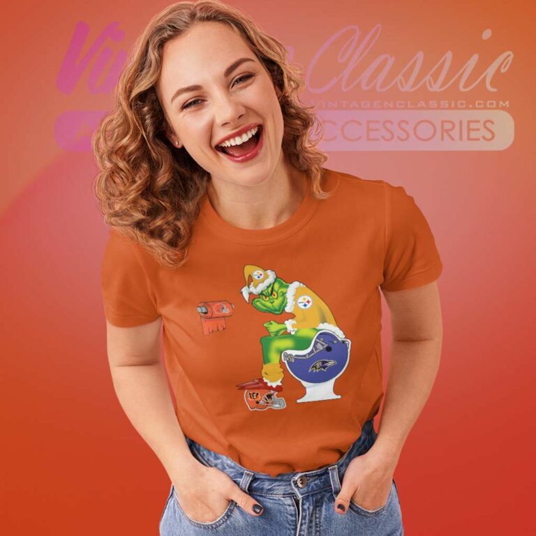 Pittsburgh Steelers Grinch Sitting On Baltimore Ravens Women TShirt Pittsburgh Steelers Grinch Sitting On Baltimore Ravens Women TShirt