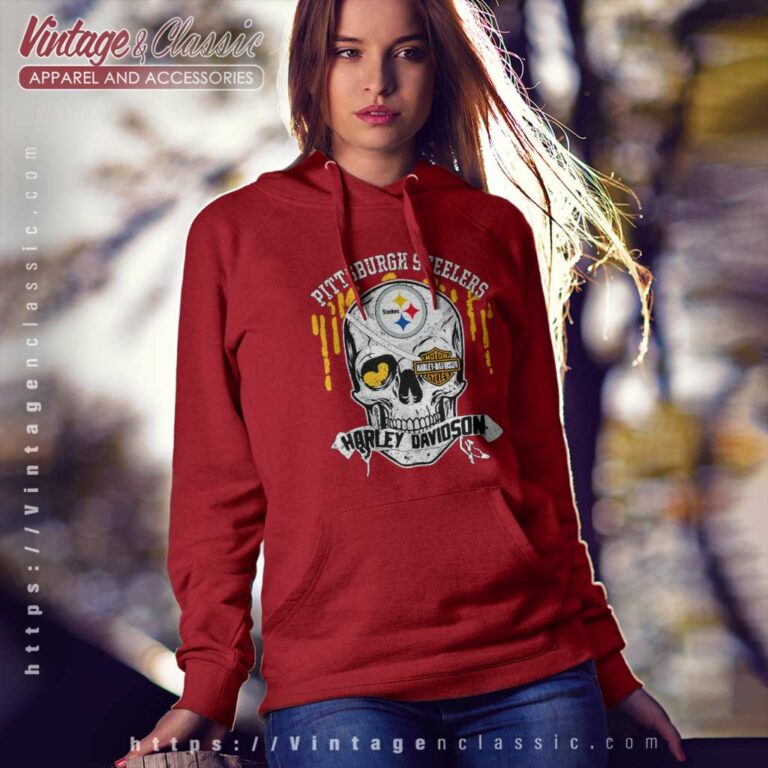 Pittsburgh Steelers Harley Davidson Skull Hoodie Pittsburgh Steelers Harley Davidson Skull Hoodie