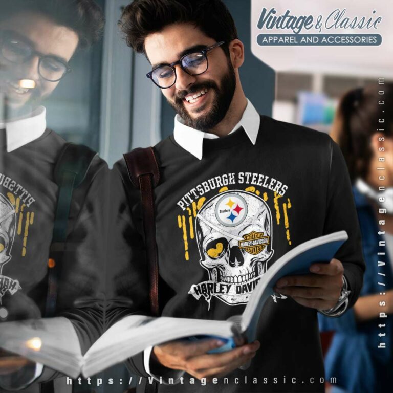 Pittsburgh Steelers Harley Davidson Skull Sweatshirt Pittsburgh Steelers Harley Davidson Skull Sweatshirt