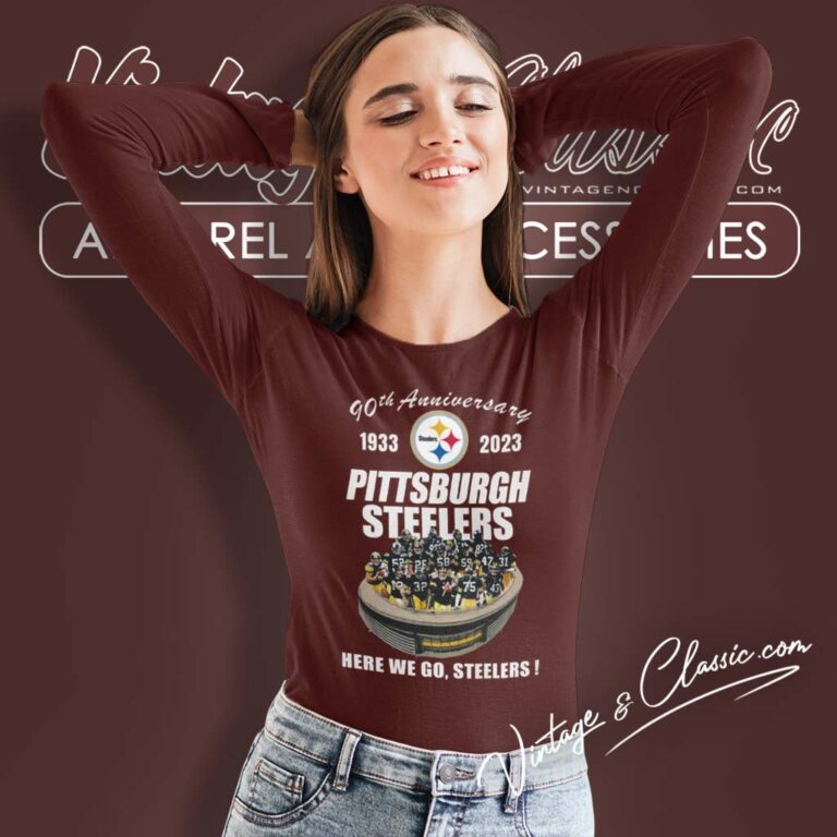 Pittsburgh Steelers Here We Go Shirt 90th Anniversary Long Sleeve Tee Pittsburgh Steelers Here We Go Shirt 90th Anniversary Long Sleeve Tee