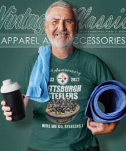 Pittsburgh Steelers Here We Go Shirt 90th Anniversary 4 Pittsburgh Steelers Here We Go Shirt 90th Anniversary V Neck TShirt