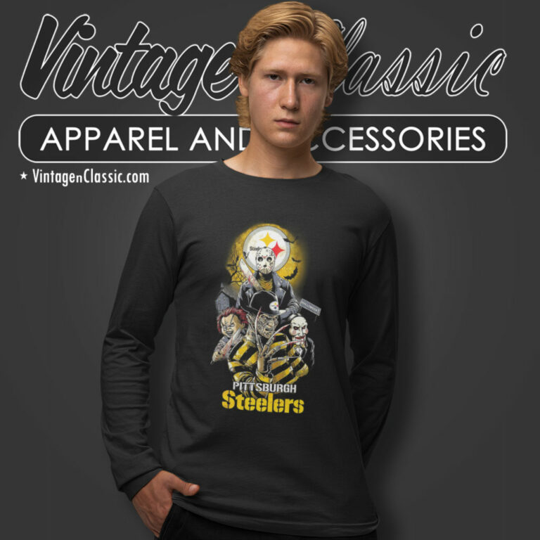 Pittsburgh Steelers Horror Halloween Long Sleeve Tee Pittsburgh Steelers Horror Halloween Long Sleeve Tee