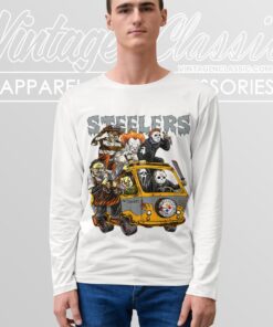 Pittsburgh Steelers Horror Movies Characters Halloween Shirt Long Sleeve Tee