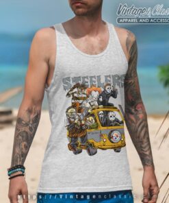 Pittsburgh Steelers Horror Movies Characters Halloween Shirt Tank Top Racerback