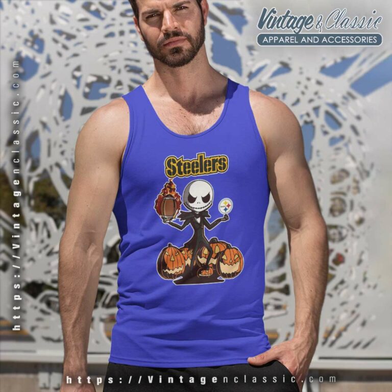 Pittsburgh Steelers Jack Skellington Halloween Tank Top Racerback Pittsburgh Steelers Jack Skellington Halloween Tank Top Racerback