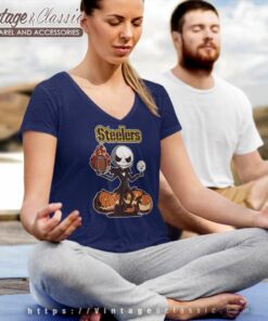 Pittsburgh Steelers Jack Skellington Halloween V Neck TShirt