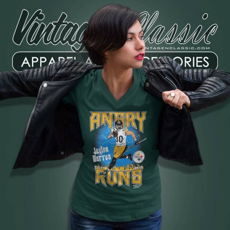 Pittsburgh Steelers Jaylen Warren Angry Runs Player V Neck TShirt Pittsburgh Steelers Jaylen Warren Angry Runs Player V Neck TShirt