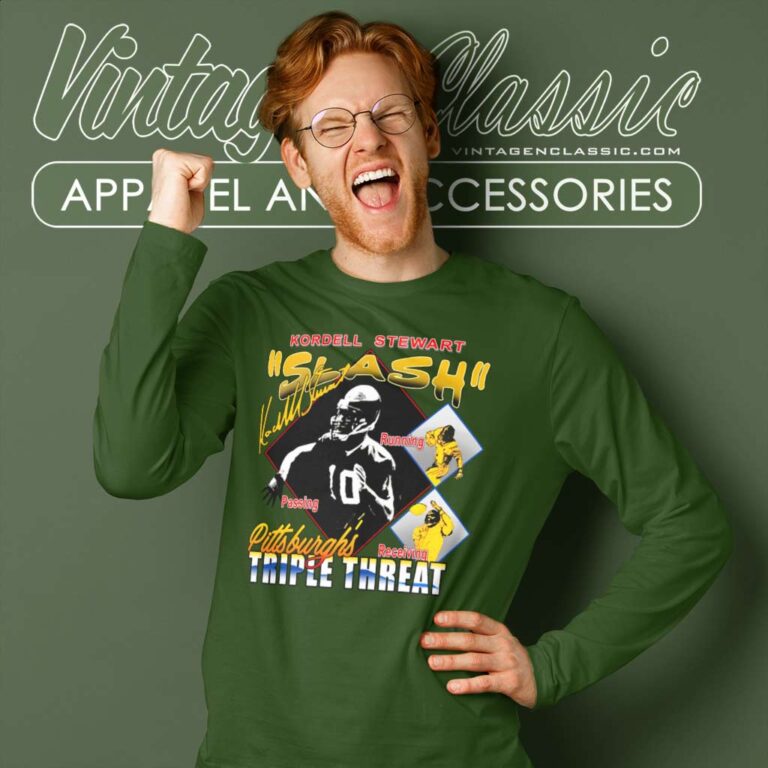 Pittsburgh Steelers Kordell Stewart Triple Threat Long Sleeve Tee Pittsburgh Steelers Kordell Stewart Triple Threat Long Sleeve Tee