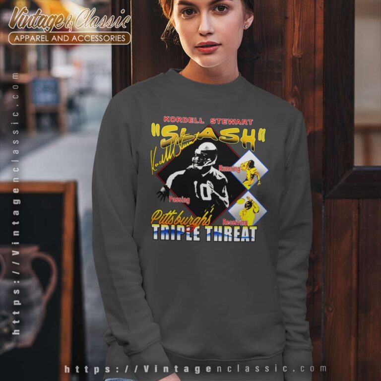 Pittsburgh Steelers Kordell Stewart Triple Threat Sweatshirt Pittsburgh Steelers Kordell Stewart Triple Threat Sweatshirt