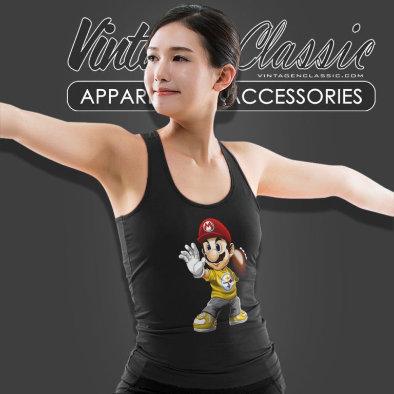 Pittsburgh Steelers Mario Nintendo Tank Top Racerback Pittsburgh Steelers Mario Nintendo Tank Top Racerback