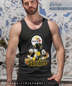 Pittsburgh Steelers Mickey Mouse Donald Duck Goofy Tank Top Racerback