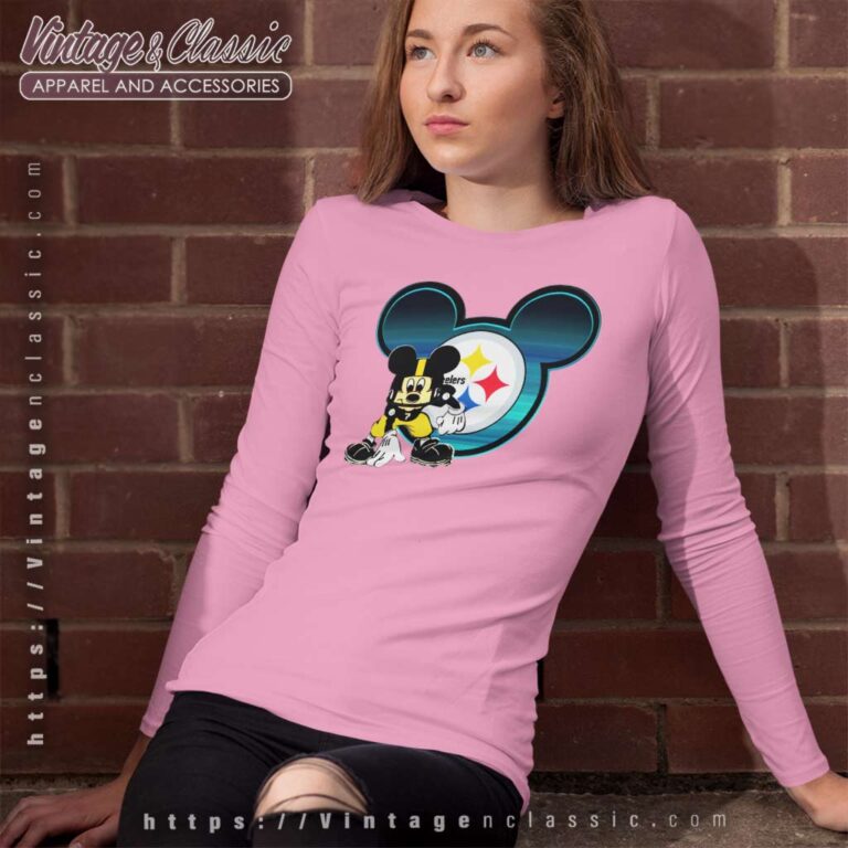 Pittsburgh Steelers Mickey Mouse Long Sleeve Tee Pittsburgh Steelers Mickey Mouse Long Sleeve Tee