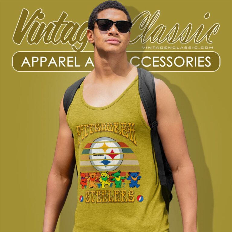 Pittsburgh Steelers Nfl Grateful Dancing Bears Retro Tank Top Racerback Pittsburgh Steelers Nfl Grateful Dancing Bears Retro Tank Top Racerback