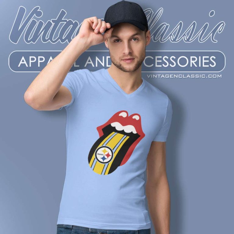 Pittsburgh Steelers Rolling Stoned V Neck TShirt Pittsburgh Steelers Rolling Stoned V Neck TShirt