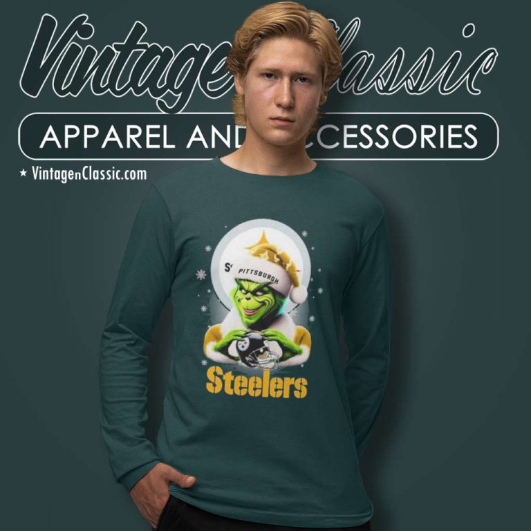 Pittsburgh Steelers Santa Grinch Christmas Love Long Sleeve Tee Pittsburgh Steelers Santa Grinch Christmas Love Long Sleeve Tee