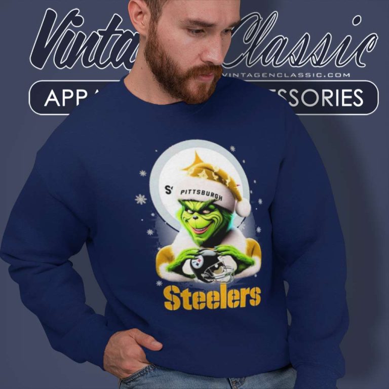 Pittsburgh Steelers Santa Grinch Christmas Love Sweatshirt Pittsburgh Steelers Santa Grinch Christmas Love Sweatshirt