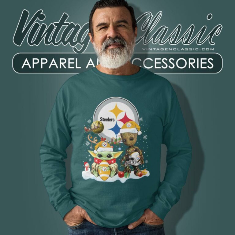 Pittsburgh Steelers Shirt Baby Yoda And Groot Santa Christmas Long Sleeve Tee Pittsburgh Steelers Shirt Baby Yoda And Groot Santa Christmas Long Sleeve Tee