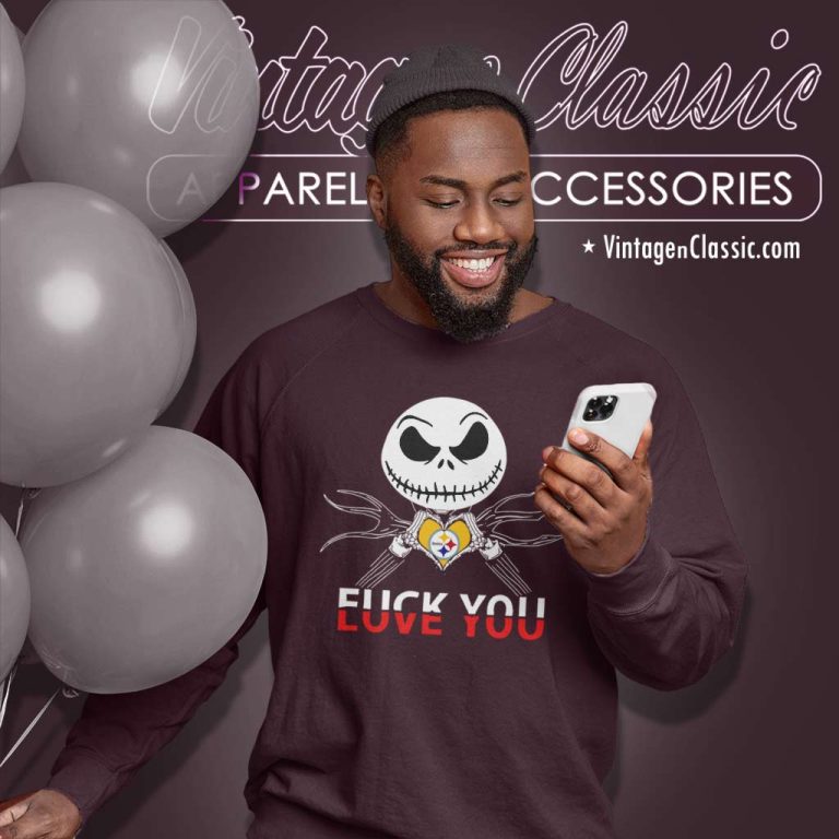 Pittsburgh Steelers Shirt Love You Jack Skellington Halloween Sweatshirt Pittsburgh Steelers Shirt Love You Jack Skellington Halloween Sweatshirt