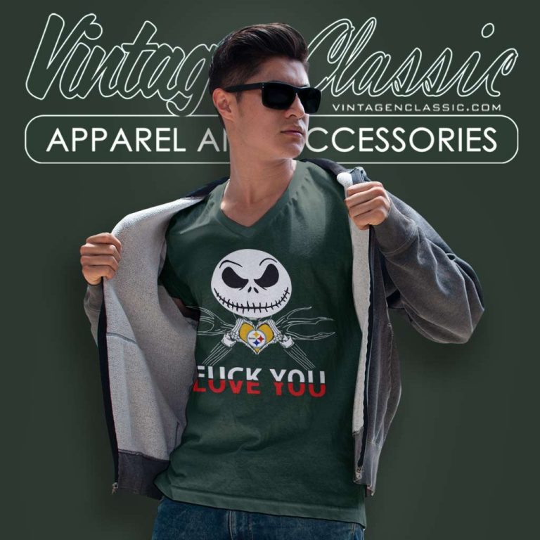 Pittsburgh Steelers Shirt Love You Jack Skellington Halloween V Neck TShirt Pittsburgh Steelers Shirt Love You Jack Skellington Halloween V Neck TShirt