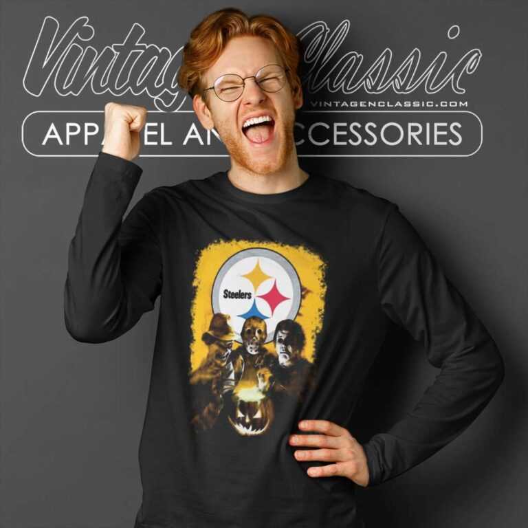 Pittsburgh Steelers Shirt Michael Myers Freddy Krueger Jason Voorhees Halloween Long Sleeve Tee Pittsburgh Steelers Shirt Michael Myers Freddy Krueger Jason Voorhees Halloween Long Sleeve Tee