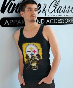 Pittsburgh Steelers Shirt Michael Myers Freddy Krueger Jason Voorhees Halloween 4 Pittsburgh Steelers Shirt Michael Myers Freddy Krueger Jason Voorhees Halloween Tank Top Racerback
