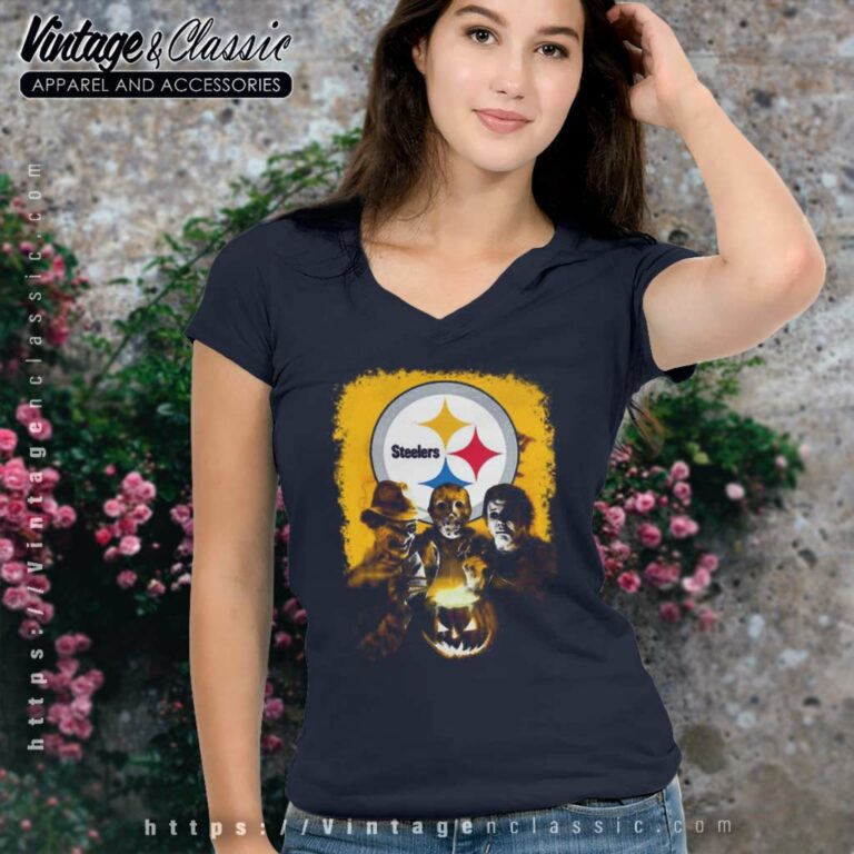 Pittsburgh Steelers Shirt Michael Myers Freddy Krueger Jason Voorhees Halloween V Neck TShirt Pittsburgh Steelers Shirt Michael Myers Freddy Krueger Jason Voorhees Halloween V Neck TShirt