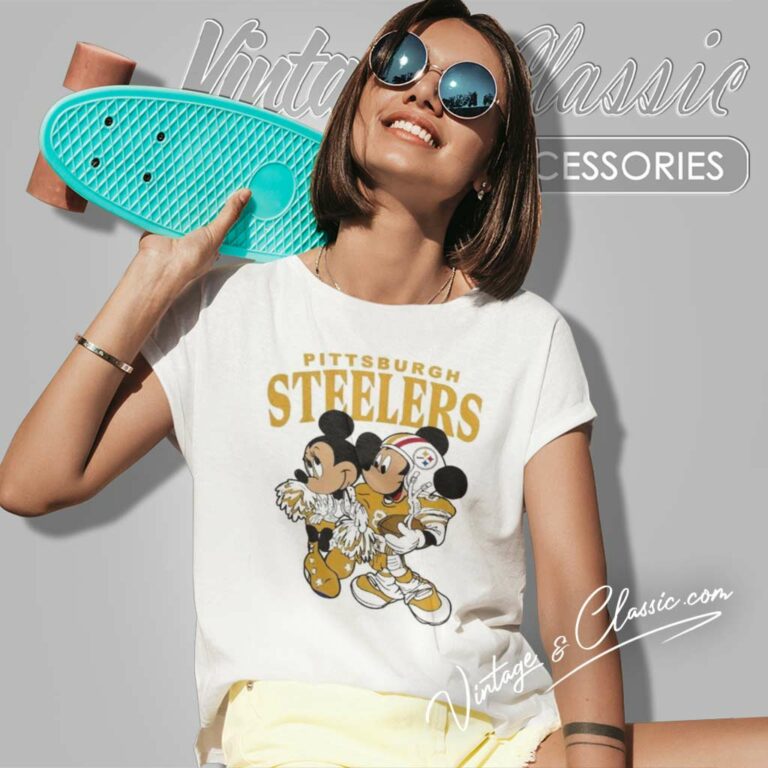 Pittsburgh Steelers Shirt Mickey Mouse And Minnie Mouse Women TShirt Pittsburgh Steelers Shirt Mickey Mouse And Minnie Mouse Women TShirt