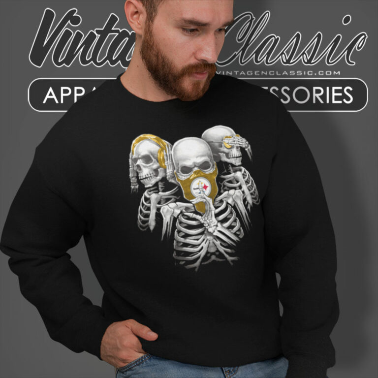 Pittsburgh Steelers Skeleton No Evil Sweatshirt Pittsburgh Steelers Skeleton No Evil Sweatshirt