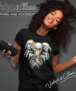Pittsburgh Steelers Skeleton No Evil Women T Shirt