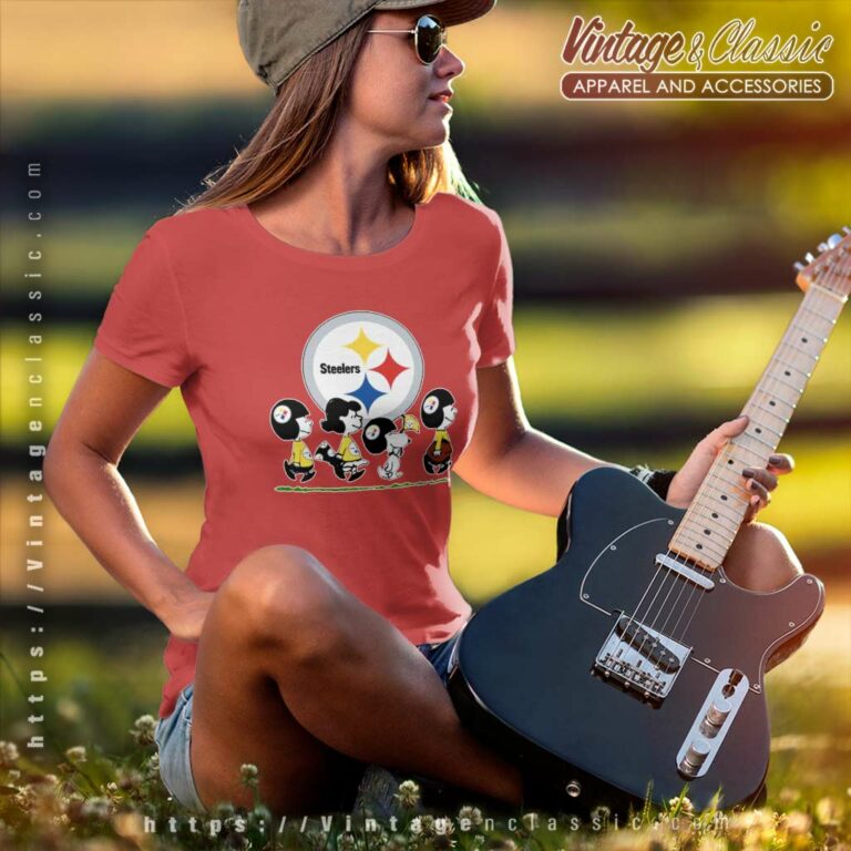 Pittsburgh Steelers Snoopy And Friends Walking Women TShirt Pittsburgh Steelers Snoopy And Friends Walking Women TShirt