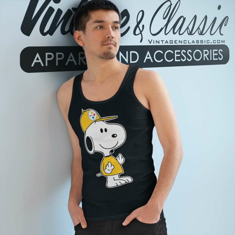 Pittsburgh Steelers Snoopy Double Middle Fingers Tank Top Racerback Pittsburgh Steelers Snoopy Double Middle Fingers Tank Top Racerback