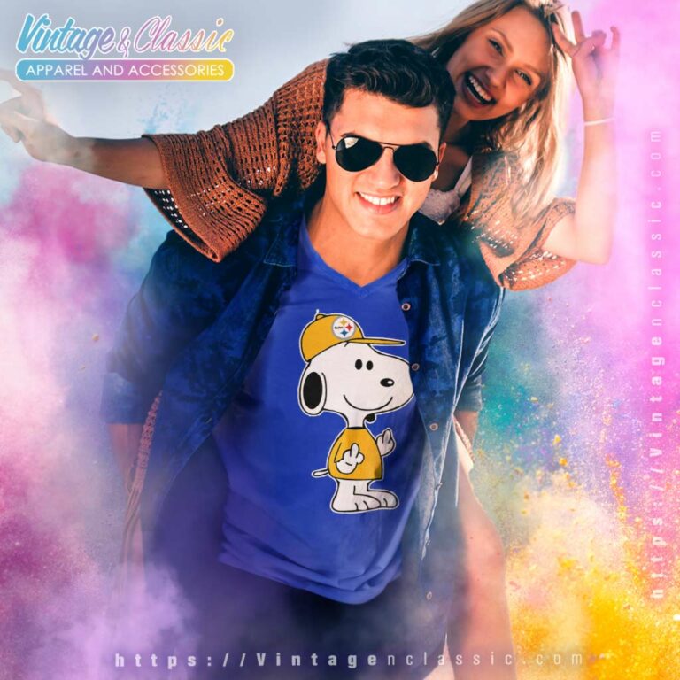 Pittsburgh Steelers Snoopy Double Middle Fingers V Neck TShirt Pittsburgh Steelers Snoopy Double Middle Fingers V Neck TShirt