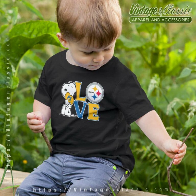 Pittsburgh Steelers Snoopy Love Heart Kids T Shirt Pittsburgh Steelers Snoopy Love Heart Kids T Shirt